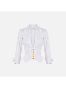 Camicia Elisabetta Franchi CA06057E2 da donna bianca.