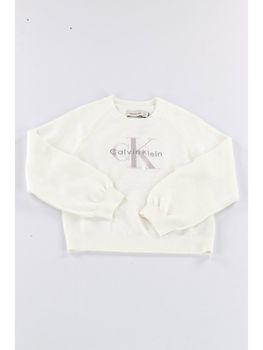 Maglione Calvin Klein LVCKTJF06G da bambina bianco.