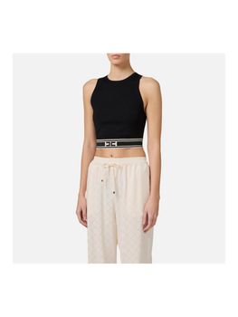 Top Elisabetta Franchi TK39S51E2 685 da donna nero+burro.
