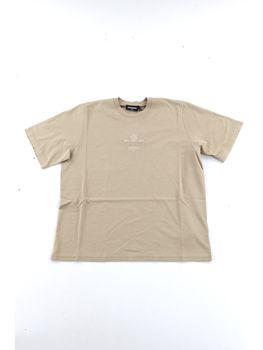 T-shirt Dsquared2 DQ2743 D0AC7 da bambino beige.