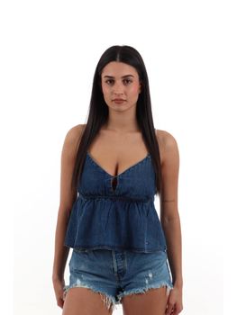Top Tommy Jeans DW0DW22215 da donna denim.