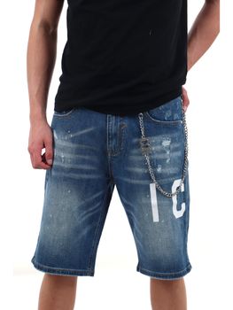Bermuda Icon IUD018 da uomo jeans scuro.