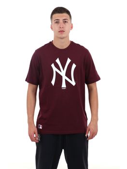 T-shirt New Era 60590463 new york yankees da uomo maroon+bianco.