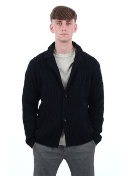 Cardigan Daniele Alessandrini DA127M049 da uomo nero.