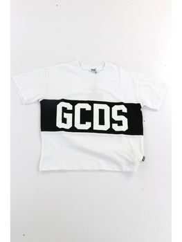 T-shirt GCDS Z0UJQC585J105 da bambino bianco+nero.