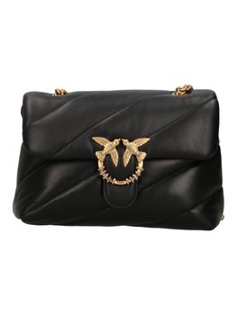 Borsa Pinko 107057 A0F2 da donna nera e oro.