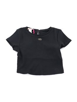 T-shirt Liu Jo GA5151J4822 da bambina nera.