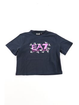 T-shirt EA7 7G000151 AF10373 da bambina blu.