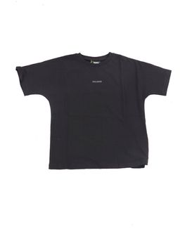 T-shirt Disclaimer 26IDK59102 da bambino nero+nero.
