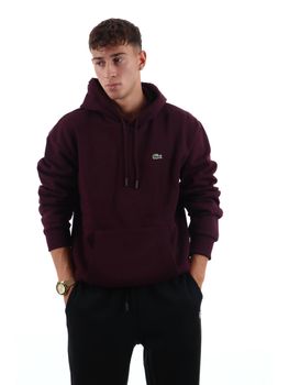 Felpa Lacoste SH8863 da uomo bordeaux.