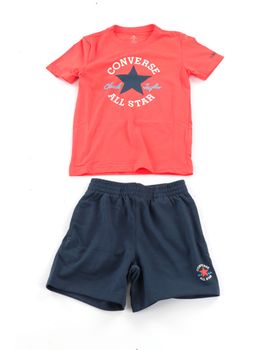 Set Converse 9CG714 da bambino arancio e blu.