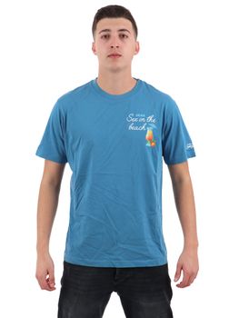 T-shirt MC2 Saint Barth 02464H da uomo blu.