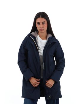Cappotto K-Way K8144CW da donna blu e grigio.