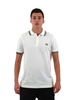Polo Fred Perry M3600 Y23 da uomo bianca.