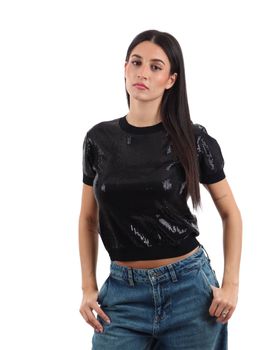 T-shirt Guess W5YR21 Z3E70 da donna nera.