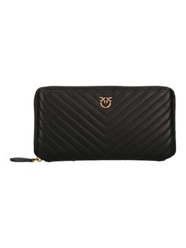 Portafoglio Pinko 100250 A0GK RYDER da donna nero e oro.