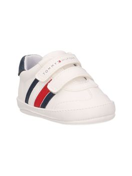 Scarpa da culla Tommy Hilfiger T0B9-33831 per neonati bianco+blu.