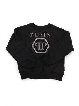 Felpa Philipp Plein F6PHJGSW021 da bambina nera.