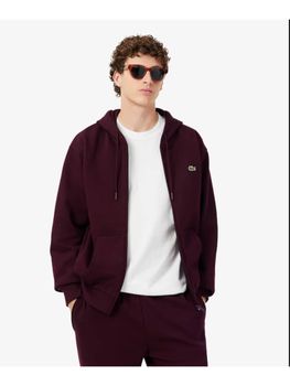 Felpa Lacoste SH8864 da uomo bordeaux.