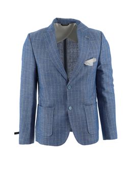 Giacca Daniele Alessandrini G3532S24204 121 da uomo azzurra a righe.