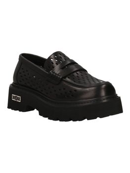 Feversole Ballerine Donna In Pelle Vegana - Mocassino Con Fiocco, Tacco Basso, Nero, EU 39