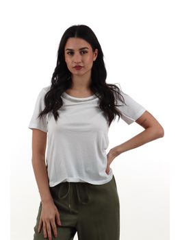 T-shirt Yes Zee T267 S100 da donna bianca.