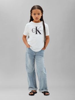 T-shirt Calvin Klein LV1CKTJA15 da bambino bianca.