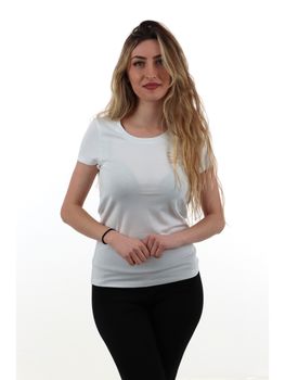 T-shirt EA7 8NTT65 TJDQZ da donna bianca.