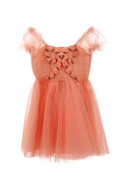 Vestito Elisabetta Franchi La Mia Bambina EFAB408TU61XE034 da bambina color pesca.