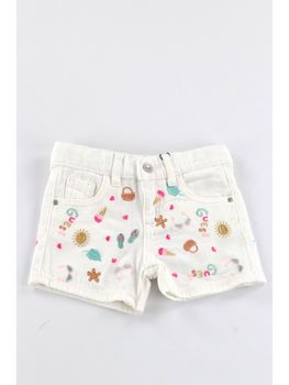 Shorts Guess K6GD09 WH630 da bambina bianco.