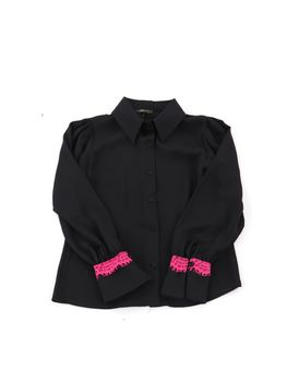 Camicia J'Aime 4828G da bambina nera e fuxia.