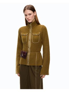 Cardigan Pinko 107802 A3OH da donna verde.