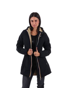 Piumino K-Way K6128UW da donna nero e beige.