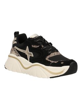 Sneaker W6yz 1A35 da donna nera animalier.