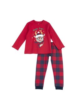 Pigiama Chicco 31482 075 CHRISTMAS da bambina rosso.