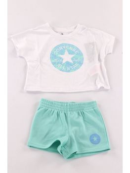 Set Converse 3CF923 da bambina bianco e azzurro.