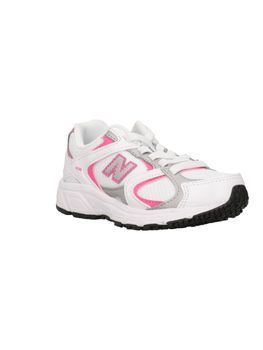 Sneakers New Balance P408 unisex bambini white+pink satin.