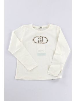 T-shirt Liu Jo GF6157JS003 da bambina bianca.