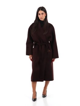 Cappotto Elisabetta Franchi CP01D66E2 da donna dark chocolate.