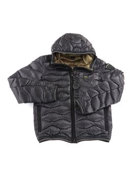 Piumino Blauer BLKC03259 006719 da bambino nero interno oliva.