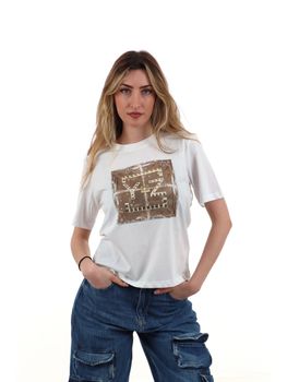 T-shirt Yes Zee T265 JX00 da donna bianca.
