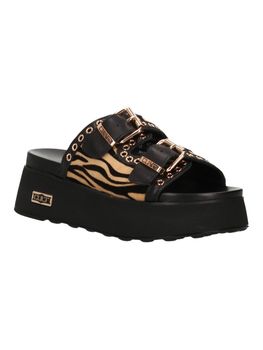 Ciabatta Cult CLW430601 da donna nera e beige.
