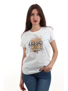 LIU JO T-Shirt da Donna Ecosostenibile Con Strass TA3091 - Latini Sport