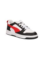 sneaker puma 393833 da bambino nera e rossa.
