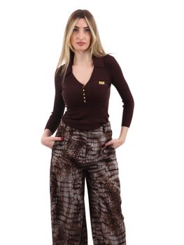 Maglia Elisabetta Franchi MK86B61E2 da donna cacao.