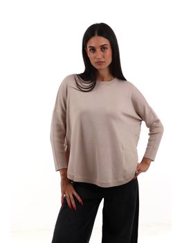 Maglia Emme Marella EMMCURVATO da donna beige.