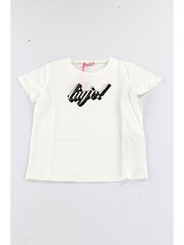 T-shirt Liu Jo GA5018J5003 da bambina bianca.