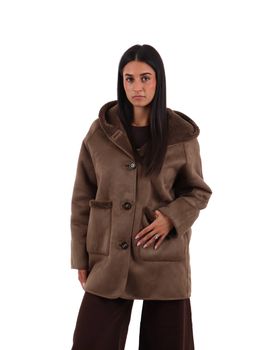 Cappotto Emme Marella EMMOTTONE da donna tortora.