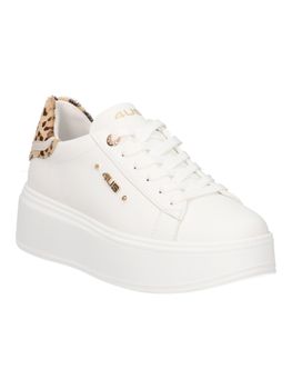 Sneakers 4US Paciotti 4BX161 da bambina bianco+leopardato.