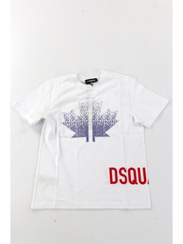 T-shirt Dsquared2 DQ2537 D004G da ragazzo bianco.
